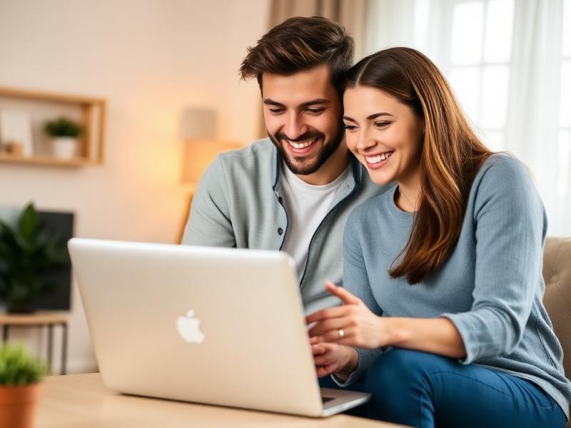 Couple reviewing resources